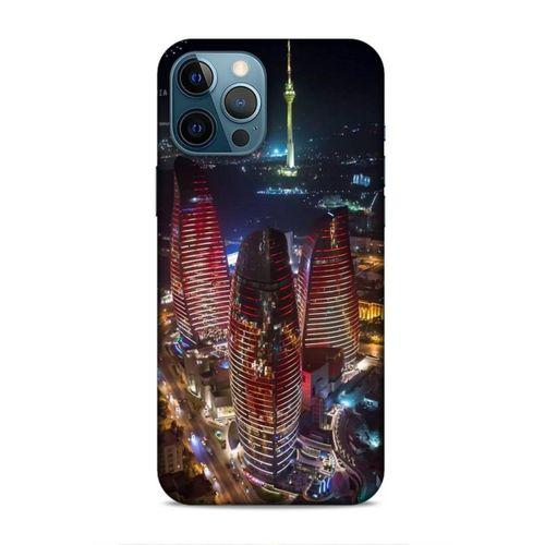 Apple iPhone 12 Pro Max Uyumlu Kılıf Azarbaijan (33) Hybrid Kılıf Kuleler Gece
