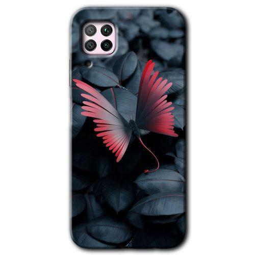 Huawei P40 Lite HD Baskılı Kılıf + 9D Tam Ekran Koruyucu - Dark Butterfly