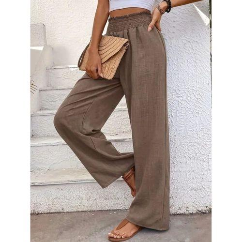 Kadın Yüksek Bel Lastikli Ithal Krep Pantolon