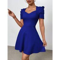 Kadın Kısa Kollu V Yakalı Kiloş Mini Ithal Krep Elbise