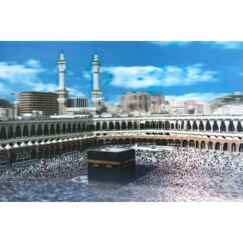 3 Boyutlu Resim  Ekstra Çözünürlüğe Sahip Kabe Resmi Mekke Tablosu 40x60 Cm