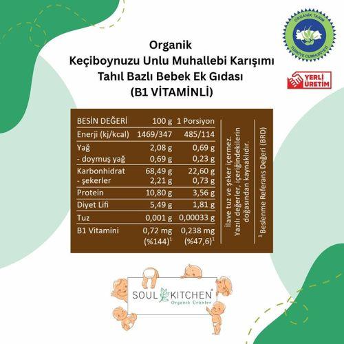 Organik Keçiboynuzu Unlu Bebek Muhallebisi Kaşık Maması 250gr (B1 VİTAMİNLİ)