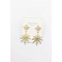 Taşlı Kutup Yıldızı Küpe - Altın