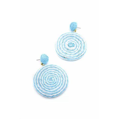 Kumaş Sarmal Küpe - Mavi