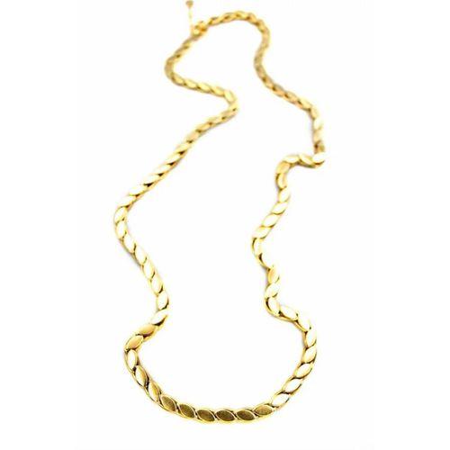 Kalın Uzun Arpa Zincir Kolye - Altın