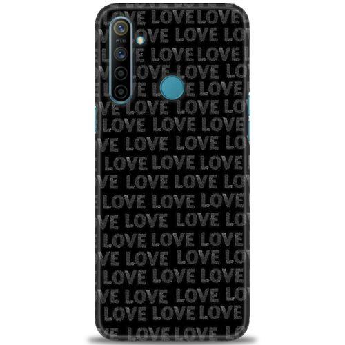 Realme C3 Kılıf HD Baskılı Kılıf - Black Love + Tam Ekran Koruyucu