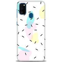 Samsung Galaxy M21 Kılıf HD Baskılı Kılıf - Çubuklar ve Renkler + Tam Ekran Koruyucu
