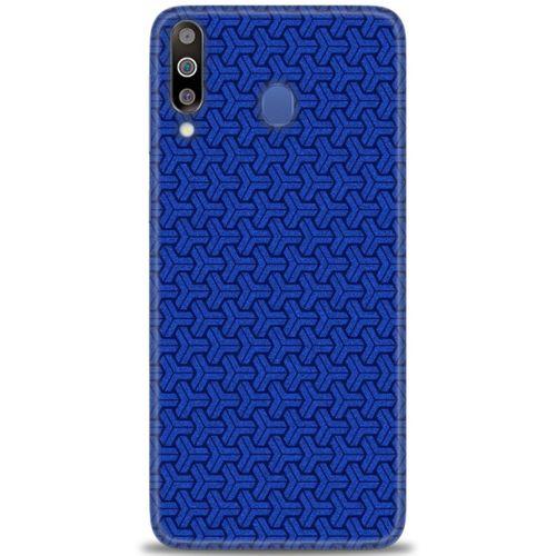 Samsung Galaxy M30 Kılıf HD Baskılı Kılıf - Mavi Örüntü + Tam Ekran Koruyucu