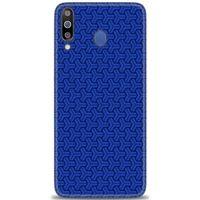 Samsung Galaxy M30 Kılıf HD Baskılı Kılıf - Mavi Örüntü + Tam Ekran Koruyucu