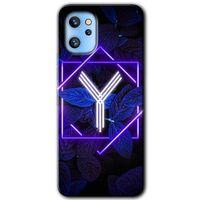Reeder S19 Max Pro Kılıf HD Desen Baskılı Arka Kapak - Dark Neon Yaprak Y Harfi