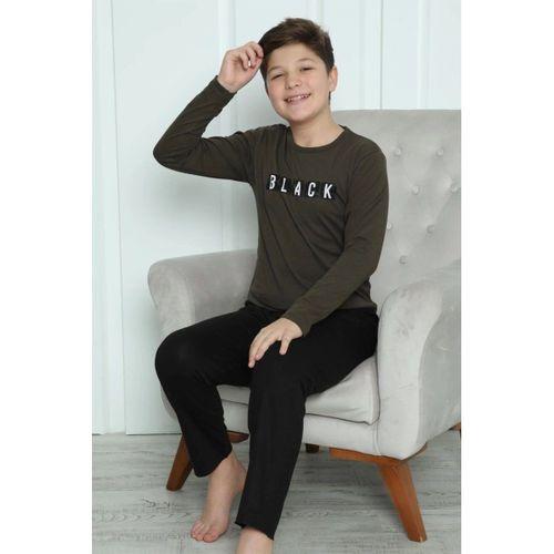 Erkek Çocuk Penye Pijama Takım Haki