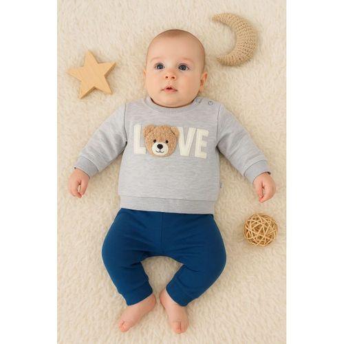 Bear Love Nakışlı % 100 Pamuklu 2'li Erkek Takım