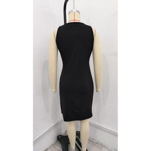 Kadın Sıfır Kol Pencere Ve Bel Detay Ithal Krep Elbise