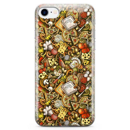Apple iPhone 7 Kılıf Doodle Restaurant Arka Kapak Koruma Desenli Full Koruyucu