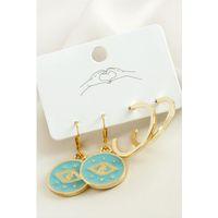 4 Adet Göz Mineli Halka Küpe