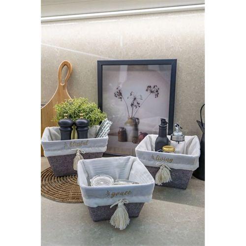 Çok Amaçlı Saklama Organizer Kutu Kare Keçe Sepet (mini) - 03433
