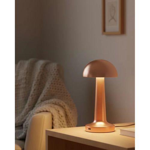 Bronz Dokunmatik Masa Lambası 3 Renk Led Şarjlı Kablosuz Usb Çıkışlı