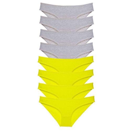 8 adet Süper Eko Set Likralı Kadın Slip Külot Sarı Gri