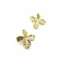 Metal Yaprak Küpe - Altın