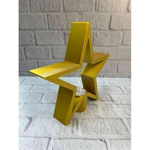 Yıldız Şeklinde Sarı Mumluk Loş Işık Ev Aksesuarı