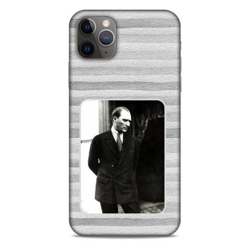 Apple Iphone 11 Pro Max Kılıf Atatürk (36) Glitter Kılıf Gri Kumlar