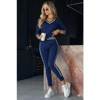 Kadın Uzun Kollu V Yakalı Ribanalı Viskon Iki Iplik Bluz Ve Pantolon Ikili Takım