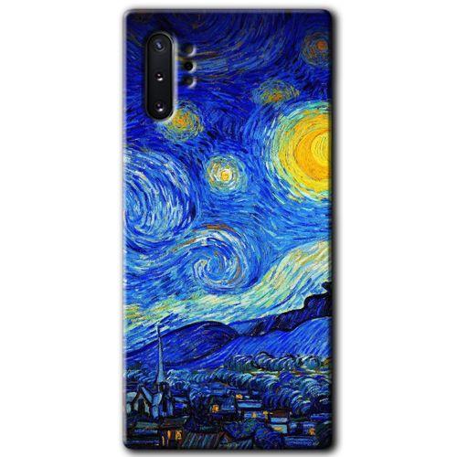 Samsung Galaxy Note 10 Plus Kılıf HD Desen Baskılı Arka Kapak + Temperli Cam - Starry Night