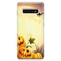 Samsung Galaxy S10 Plus Kılıf Cadı Balkabakları Arka Kapak Koruma Desenli Full Koruyucu