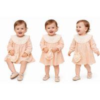 6-24 Ay Müslin Keten Pamuk Çantalı Bebek Elbisesi