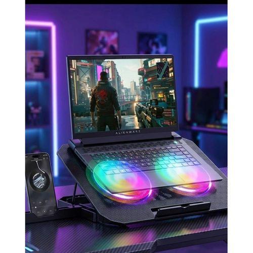 Rgb Işıklı Laptop Soğutucu Stand Çift Fanlı Sessiz Çalışan Ayarlanabilir