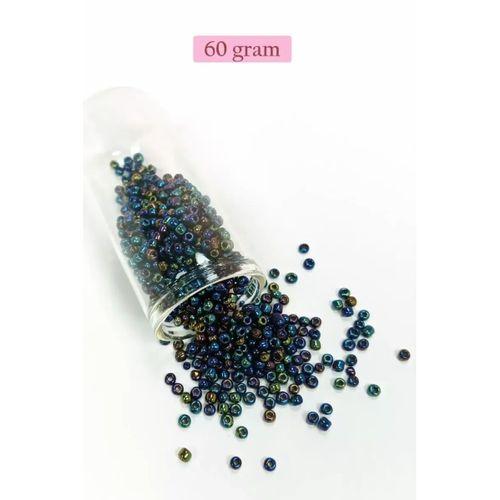 Dökme Cam Kum Boncuk (8/0) 3 mm - 60 Gram - Lacivert Yeşil - BNC210