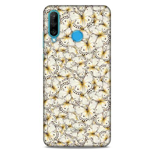 Huawei P30 Lite Kılıf Kelebek Etkisi (23) Ultra Koruma Kılıfı Turuncu