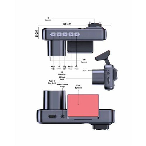 Geri Görüş Destekli Full Hd Araç Kamerası – Gelişmiş 3 Kameralı Kayıt Çözümü