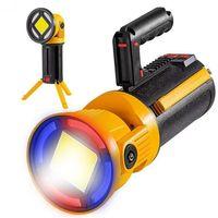 PowerMaster MX-W5164-3 Kırmızı Mavi Çakarlı COB Ledli Şarjlı Kamp El Feneri Işıldak
