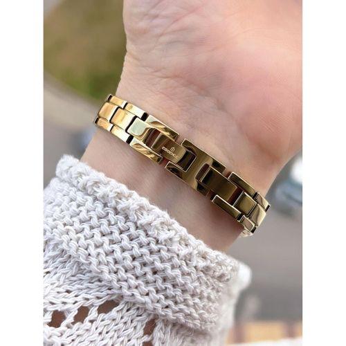 Essence Vintage Seri Küçük Köşeli Kasa Çelik Kararma Renk Atma Yapmaz Kadın Kol Saat+Bileklik 6968.2