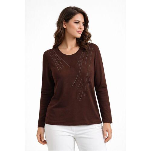 Kadın Taşlı Desen Çima Dikişli Mevsimlik Triko Bluz BGL-ST05290