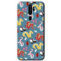Oppo A5 2020 Kılıf Baskılı Kapak - Funky Dragon +Tam Ekran Koruyucu