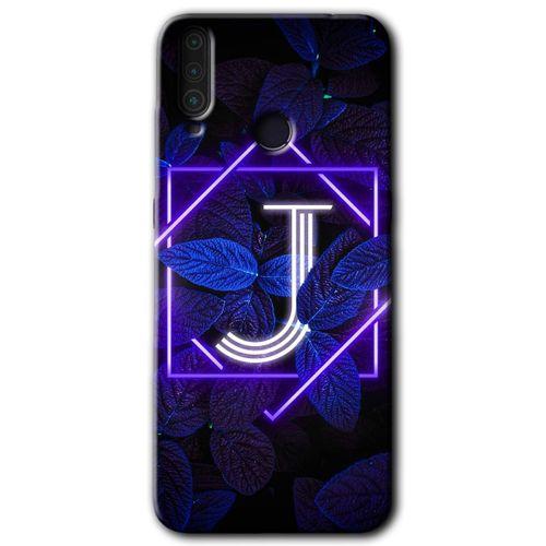 Potkal Hediye Fabrikası General Mobile GM 10 HD Baskılı Kılıf + 9D Tam Ekran Koruyucu - Dark Neon Yaprak J Harfi