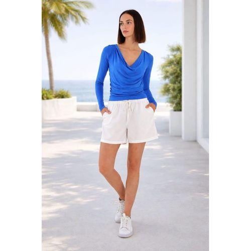 ALEXANDERGARDI Degaje Yaka Dökümlü Bluz