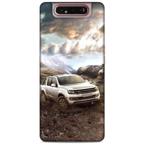 Lopard Samsung Galaxy A80 Uyumlu Kılıf PickUpX (38) Neo Hybrid Kılıf Gri Amarok