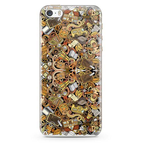 Apple iPhone 5s Kılıf Eğitimci Doodle Arka Kapak Koruma Desenli Full Koruyucu