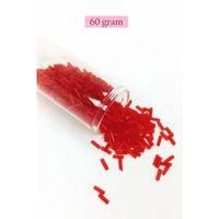 Uzun Boru Kesme Boncuk Çap 2mm Uzunluk 10 mm - 60 Gram - Kırmızı - BNC284
