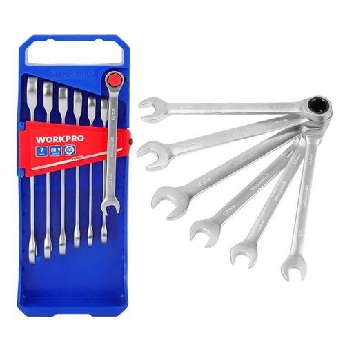 WORKPRO WP202511 Cr-V 7 Parça Cırcırlı Profesyonel Kombine Anahtar Takımı
