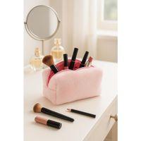 Peluş Yumuşacık Makyaj Çantası - Kozmetik Organizeri Pembe