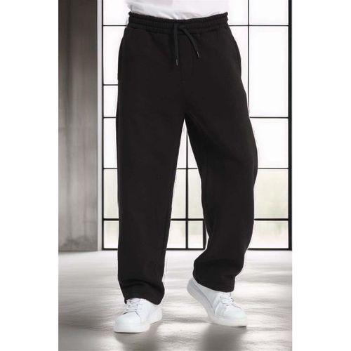 Baggy Kalıp 3 İplik Şardonlu Erkek Eşofman Altı - Siyah