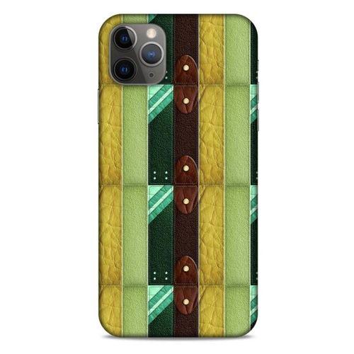 Apple Iphone 11 Pro Max Kılıf Patchwork (15) Antişok Kılıf Yeşil Kahve