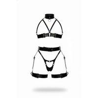 Siyah Harness Takım Deri Tokalı Gerdanlık Detaylı - Brf1378