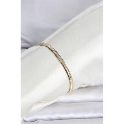 CM 14K Gold Renk Yassı Yılan Zincir Model Kadın Bileklik