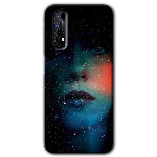 Realme 7 Kılıf Baskılı Kapak - Karanlık Kadın + 5D Tam Kaplayan Cam