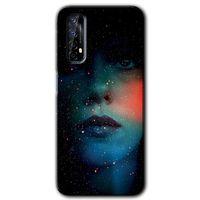 Realme 7 Kılıf Baskılı Kapak - Karanlık Kadın + 5D Tam Kaplayan Cam